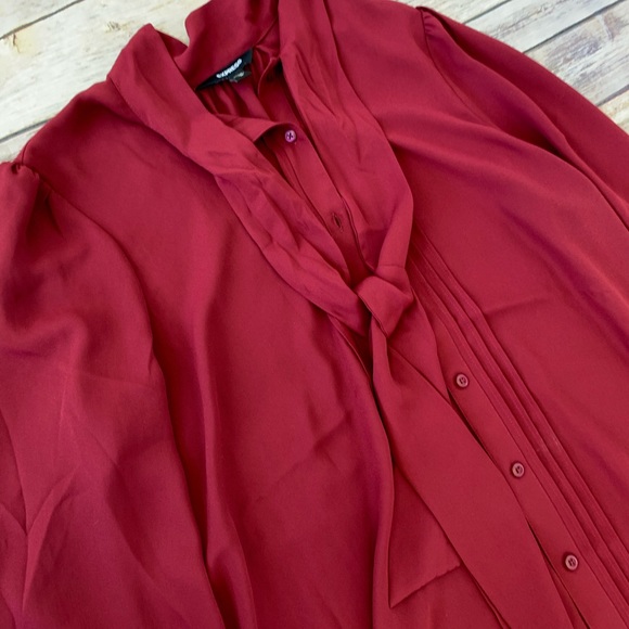 Express - Button Down Top with Tie at Neck. - Picture 3 of 3